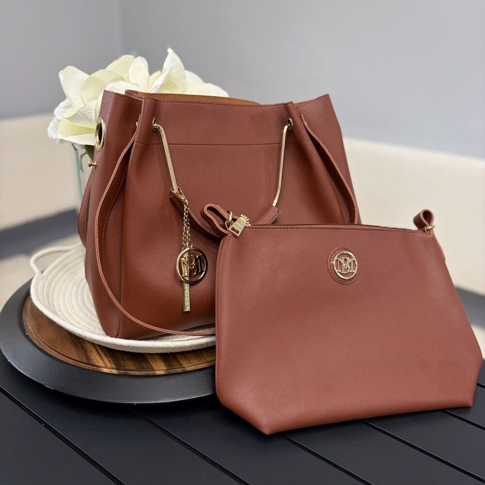 Studio Badgley Mischka Cognac Brown 2-in-1 Tote